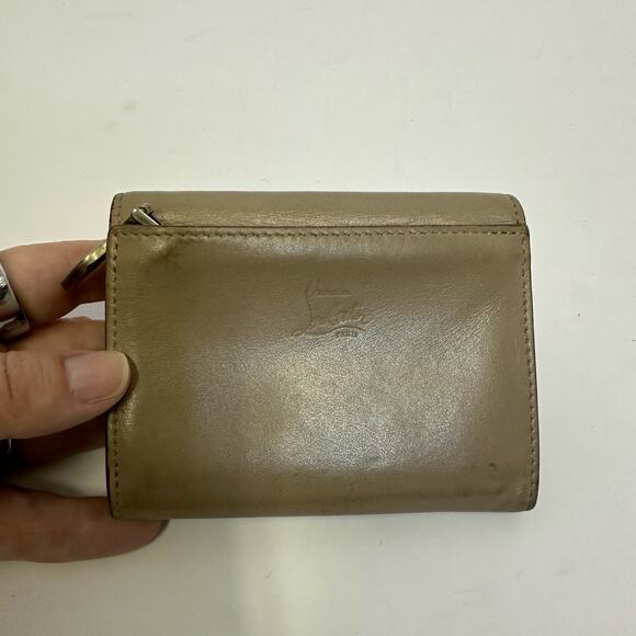 Christian Louboutin Spiked Leather Wallet - Beige with Signature Red Interior - Picture 8 of 14